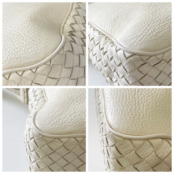 Bottega Veneta bone white pebbled leather intrecciato detail crossbody bag - Picture 5 of 12